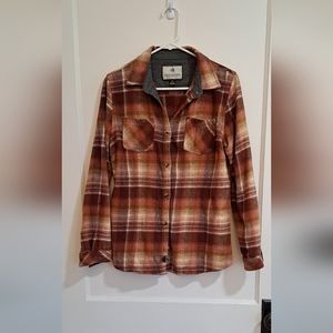 Legendary Whitetails Brown Orange Pumpkin Spice Flannel Button Up Womens Size L